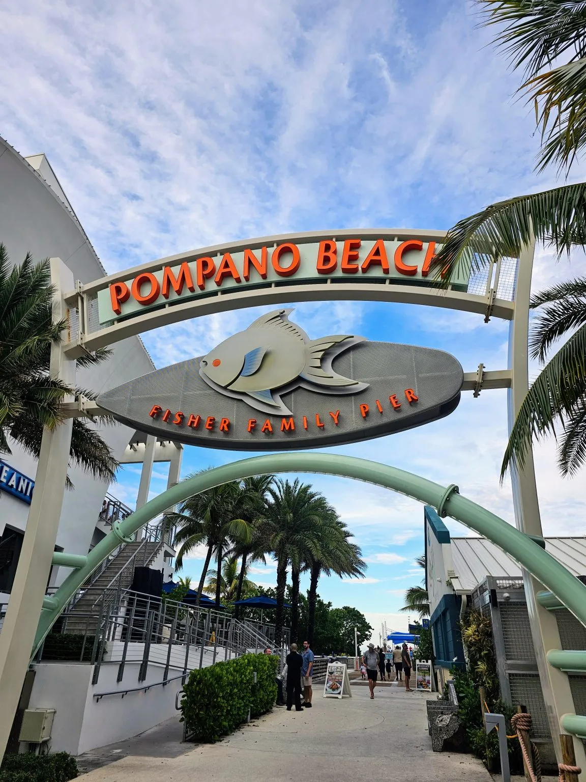 Completed exterior restoration of the Pompano Beach Fisher Family Pier signage